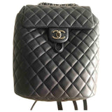 Chanel timeless/classique navy leather backpacks
