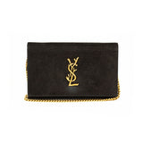 Saint Laurent kate monogramme black suede handbag
