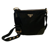 Prada tessuto  black cloth handbag