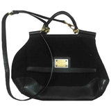 Dolce & Gabbana sicily black suede handbag
