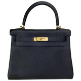 Hermès kelly 28 black leather handbag