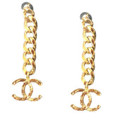 Chanel cc gold metal earrings