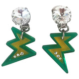 Miu Miu green crystal earrings