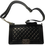 Chanel boy black leather handbag