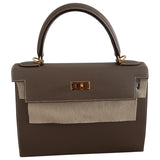 Hermès kelly 28 grey leather handbag