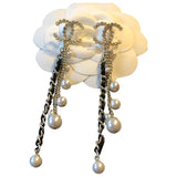 Chanel cc gold metal earrings