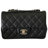Chanel timeless/classique black leather handbag