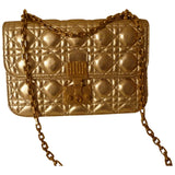 Dior dioraddict gold leather handbag