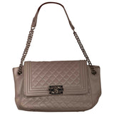 Chanel boy white leather handbag