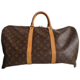 Louis Vuitton keepall brown cloth travel bag
