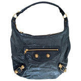 Balenciaga courier xl black leather handbag