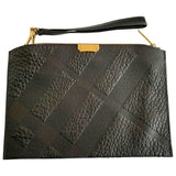 Burberry black leather clutch bag