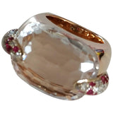 Pomellato pin up white pink gold rings