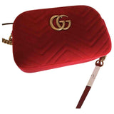Gucci marmont red velvet handbag
