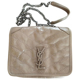 Saint Laurent niki beige patent leather handbag