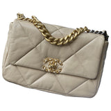 Chanel chanel 19 beige leather handbag