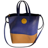 Celine cabas blue leather handbag