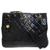 Chanel timeless/classique black leather handbag