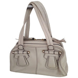 Lancel ecru leather handbag
