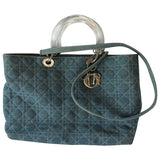 Dior lady dior blue denim - jeans handbag