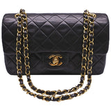 Chanel timeless/classique black leather handbag
