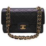 Chanel timeless/classique black leather handbag
