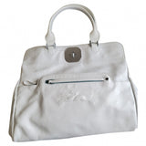 Longchamp gatsby white patent leather handbag