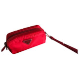 Prada red synthetic clutch bag