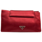 Prada red cloth clutch bag