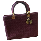 Dior lady dior burgundy cloth handbag