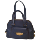 Lancel adjani navy leather handbag