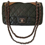 Chanel timeless/classique black leather handbag