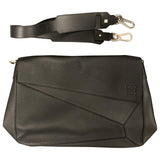 Loewe puzzle messenger black leather bag