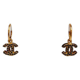 Chanel cc gold metal earrings