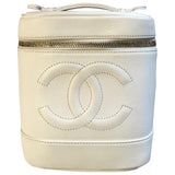 Chanel vanity white leather handbag