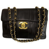 Chanel timeless/classique black leather handbag