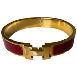 Hermès clic h red metal bracelets