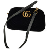 Gucci marmont black velvet handbag