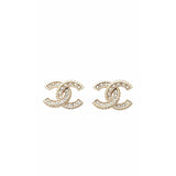 Chanel cc gold metal earrings