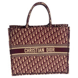 Dior book tote burgundy cotton handbag