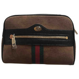 Gucci ophidia brown leather clutch bag