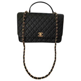 Chanel business affinity black leather handbag