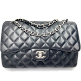 Chanel timeless/classique black leather handbag