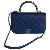 Chanel blue leather handbag