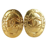 Chanel cc gold gold plated earrings