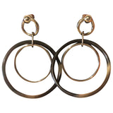 Hermès gold metal earrings