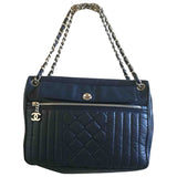Chanel blue leather handbag