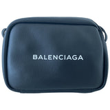 Balenciaga camera black leather handbag