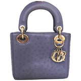 Dior lady dior purple leather handbag