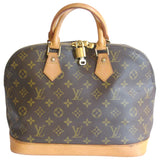 Louis Vuitton alma brown cloth handbag